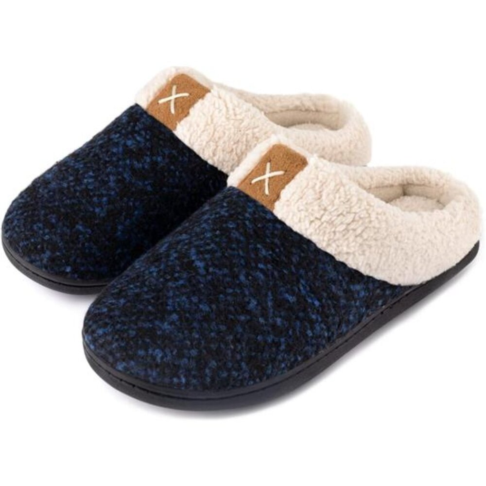 Women's Indoor Bedroom Slipper with Memory Foam, Dark Blue